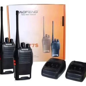 Kit 2 Walkie Talkie Bf-777S Radio Comunicador Fone Baofeng - Cor Preto