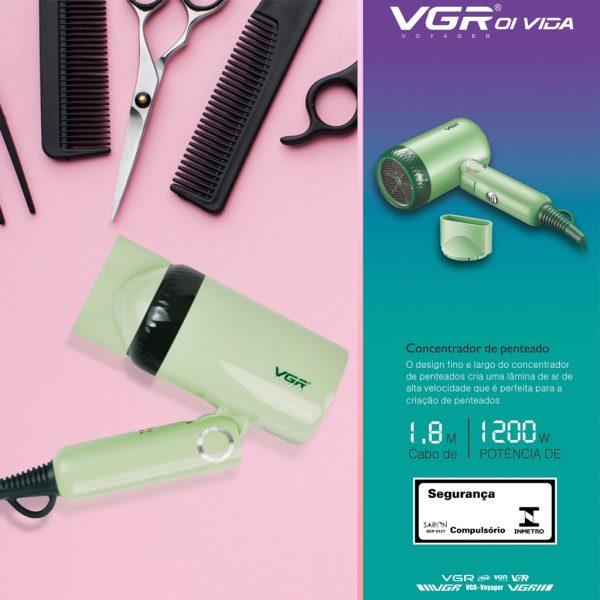 Secador De Cabelo Yager Profissional 1200w Cabo 1,8m Vgr - Image 4