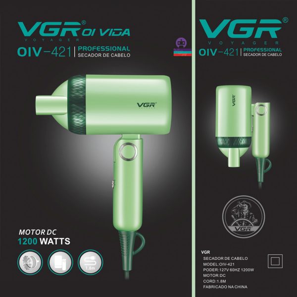 Secador De Cabelo Yager Profissional 1200w Cabo 1,8m Vgr - Image 3