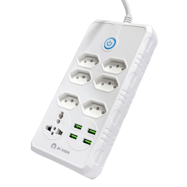 Extensão Filtros de Linha - 6 Tomadas, 4 Usb e 1 Tomada Universal - 2 Metros