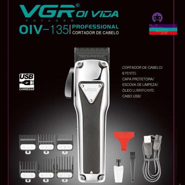 Máquina de cortar cabelo profissional - Kit 6 Pentes - Sem Fio - Image 2