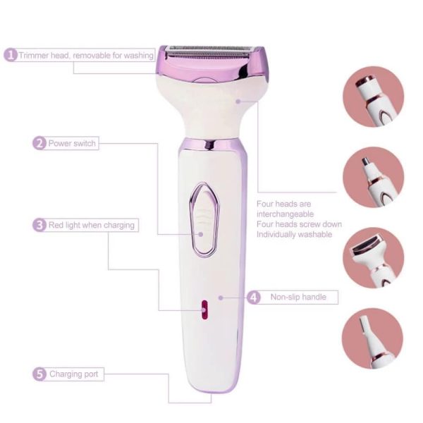 Depilador Feminino Profissional Lady Shaver Kemei Original 4 em 1 - Image 4
