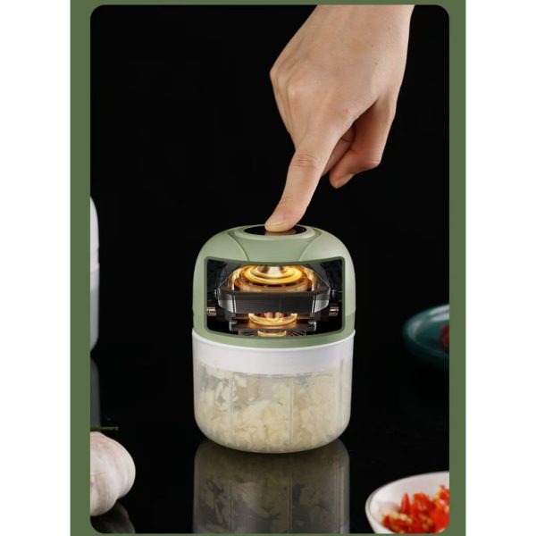Mini Processador Elétrico de Alimentos Portátil com 3 lâminas de aço inox 250 ml USB Bivolt - Image 2