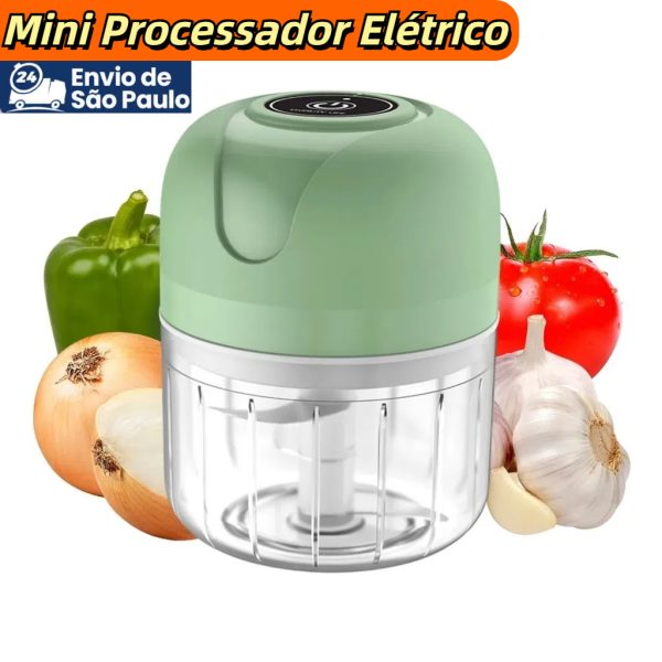 Mini Processador Elétrico de Alimentos Portátil com 3 lâminas de aço inox 250 ml USB Bivolt - Image 8