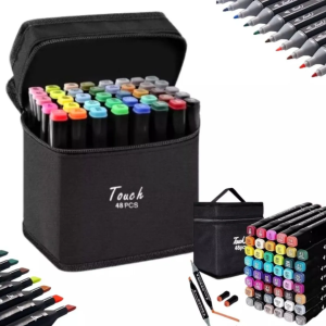 48 - PCS Canetinhas Infantis De Ponta Dupla | Conjunto Bolsa