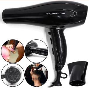 Secador De Cabelo Profissional Potente 1900w 3 Temperaturas Cor Preto