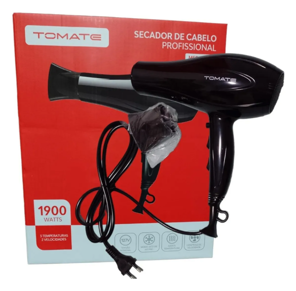 Secador De Cabelo Profissional Potente 1900w 3 Temperaturas Cor Preto - Image 2
